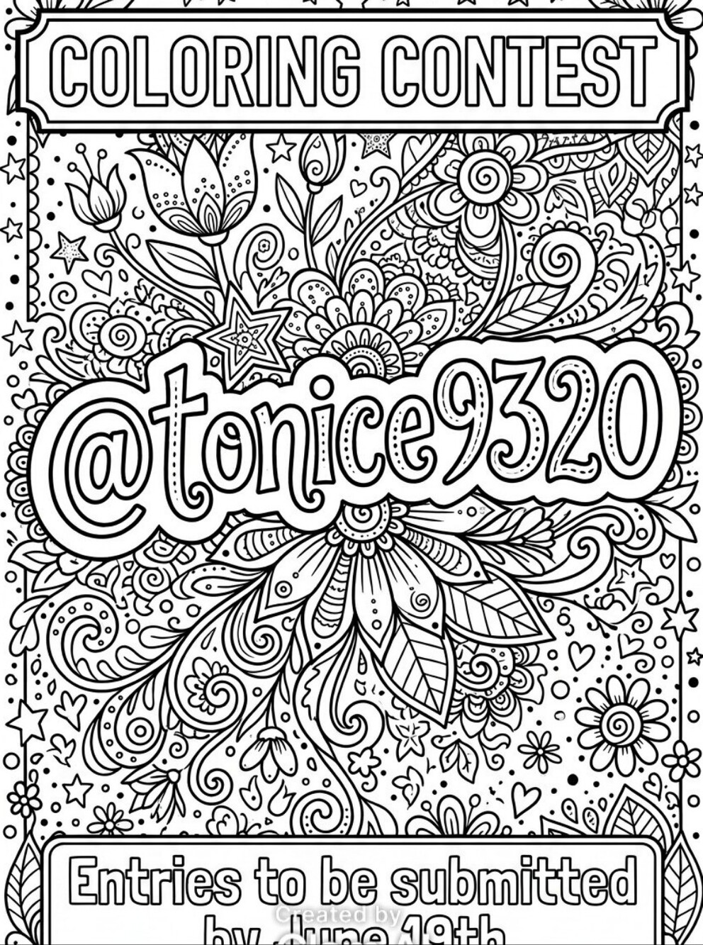 COLORING CONTEST- COMMENT ON THE FLYER